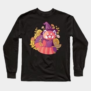 Cute red panda wizard Long Sleeve T-Shirt